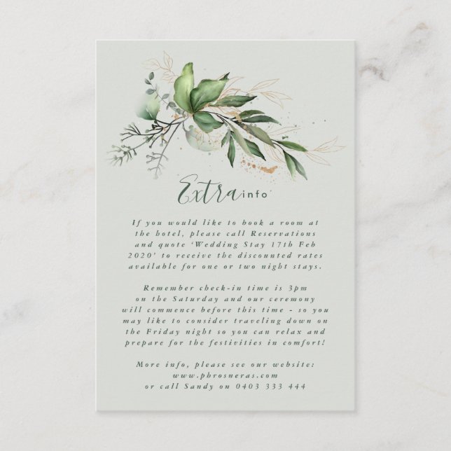 Tranquil Eucalyptus Elegantes Grünes Breezy Sea Gl Begleitkarte (Vorderseite)