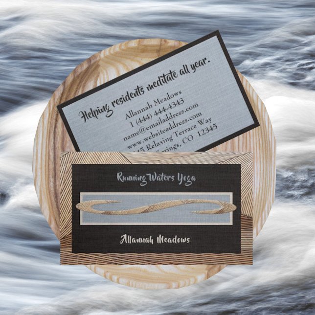 Tranquil Feel Calm Yoga Instructor Business Card Visitenkarte (Von Creator hochgeladen)