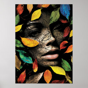 "Tranquil Foliage: Frauenportrait" ist ein atember Poster