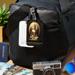 Tranquil Golden Buddha in Meditation Gepäckanhänger