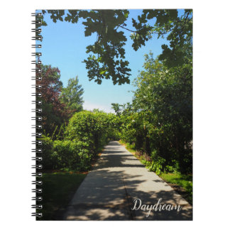 Tranquil Green Park Walkway Foto Spiral Notebook Notizblock
