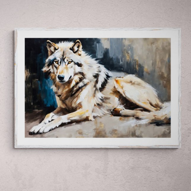 Tranquil Guardian: Friedliches Wolf-Portrait Poster (Von Creator hochgeladen)