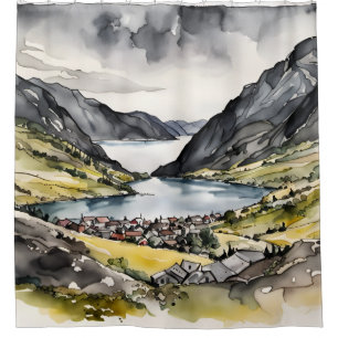 Tranquil Haven von den norwegischen Fjorden Duschvorhang