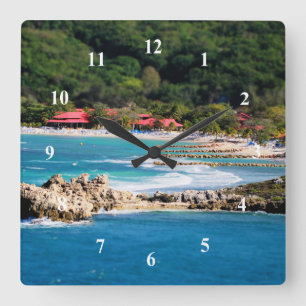 Tranquil Island Paradise Labadee Haiti Quadratische Wanduhr