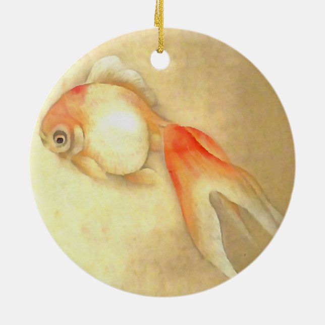 Tranquil Japanischer Goldfish Keramik Ornament (Hinten)
