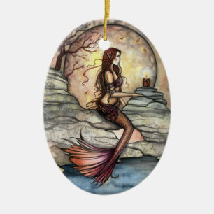 Tranquil Lagoon Mermaid Kunst, Dichtung und Musik Keramik Ornament