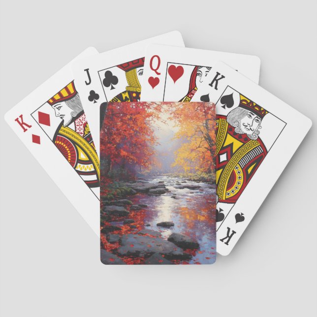 Tranquil Lake Sunset Canoe Playing Cards Spielkarten (Rückseite)
