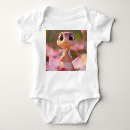Tranquil Lizard on Lotus - Baby Bodysuit Strampler