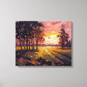 Tranquil Meadow Sunset Fine Art Leinwanddruck