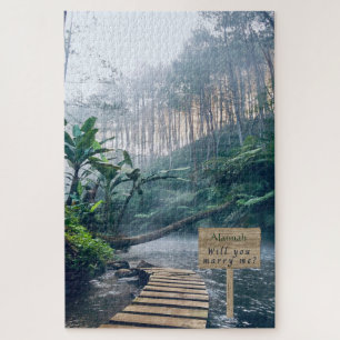 Tranquil Misty Morning Rainforest heiraten Me Puzz Puzzle