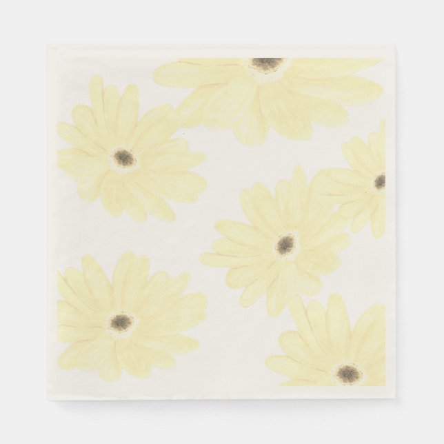 Tranquil Morning Yellow Flowers  Serviette (Vorderseite)