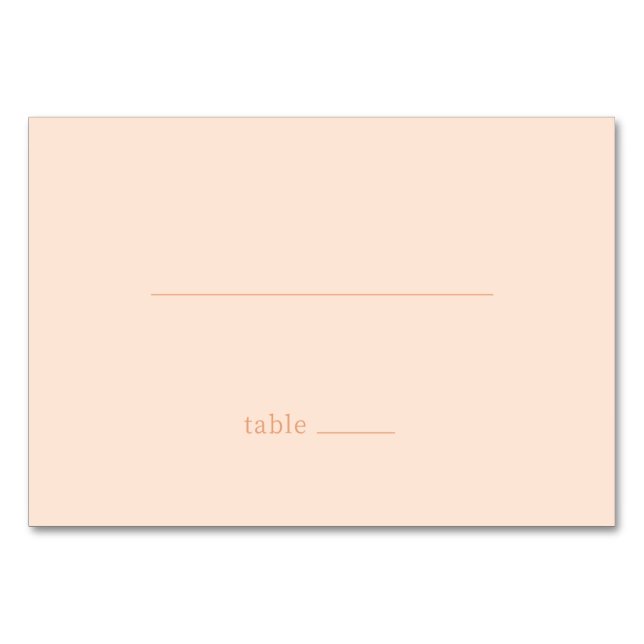 Tranquil Peach Minimalist Table Sign Tischnummer (Vorderseite)