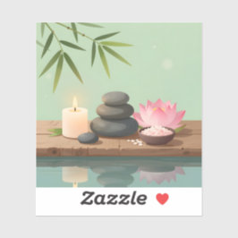 Tranquil Reflection - Square Vinyl Aufkleber