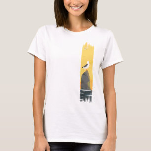 Tranquil Seagull Pinselstrich T-Shirt
