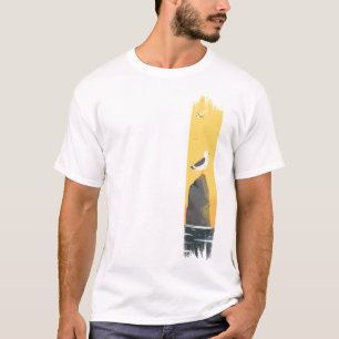 Tranquil Seagull Pinselstrich T-Shirt