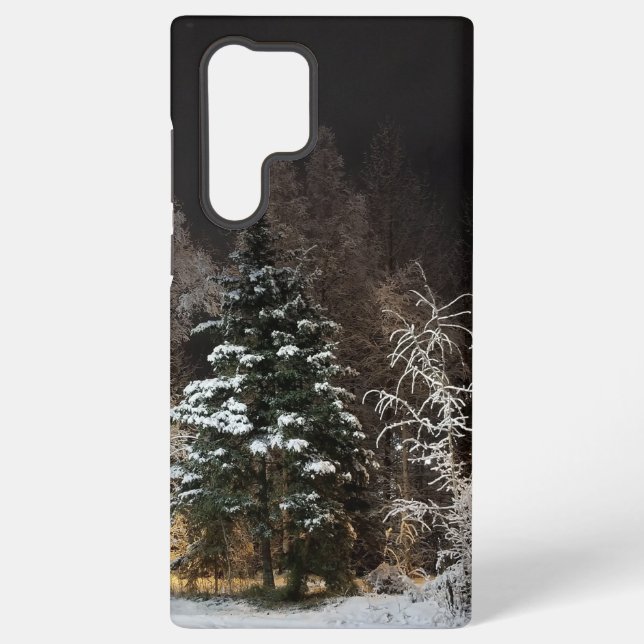 Tranquil Snowy Night Woods Samsung Handy Case Galaxy Hülle (Rückseite)