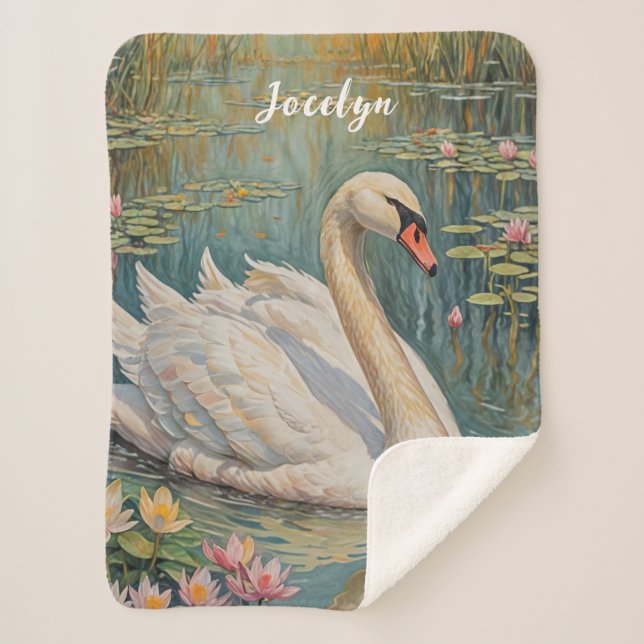 Tranquil Swan Serenade Sherpadecke (Vorderseite)