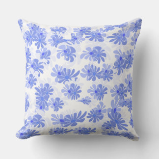 Tranquil Touch: Blue Patterned Throw Pillow Kissen