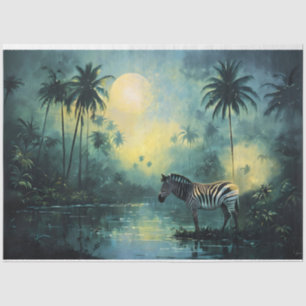 Tranquil Tropical Landscape with Zibra Seidenpapier