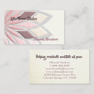 Tranquile Pastel Lotus Blume Business Card Visitenkarte