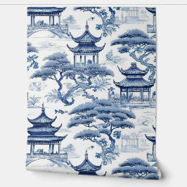Tranquility Blue & White Chinoiserie Garden Tapete