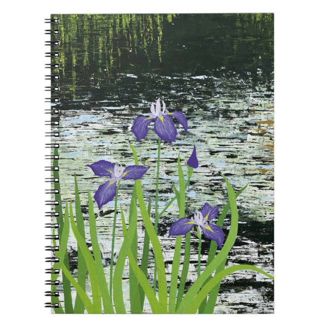 "Tranquility" Lila Iris-Notebook Notizblock (Vorderseite)