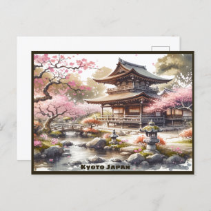 Tranquisit Kyōto Japan Aquarellzeichnung   Postkarte