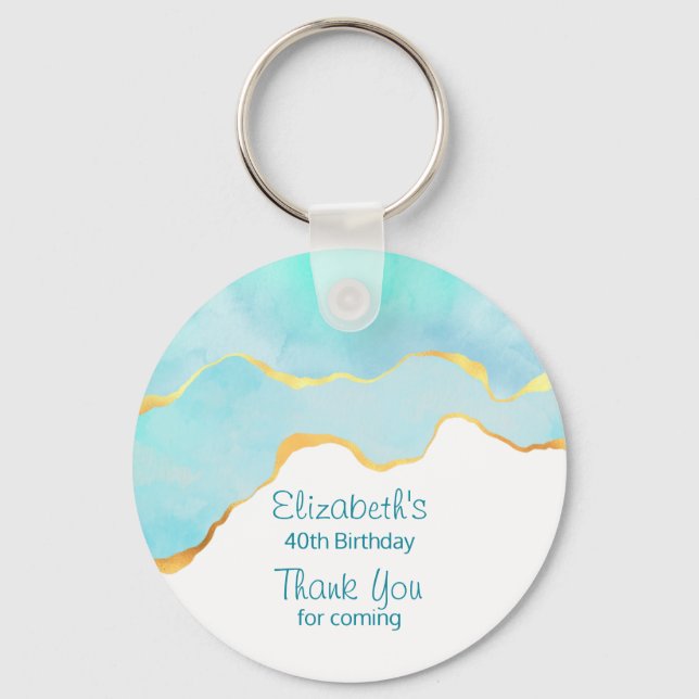 Tranquisit Tropical Green mit Gold Border Vielen D Schlüsselanhänger (Vorderseite)