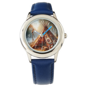 Tranquisitorische Indianer durch einen ruhigen Flu Armbanduhr