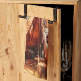 Tranquisitorische Indianer durch einen ruhigen Flu Geschirrtuch