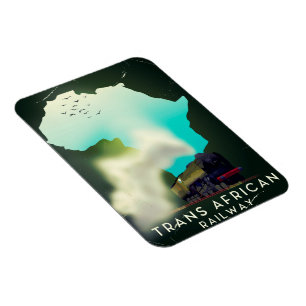 Trans African Railway Travel Poster Magnet