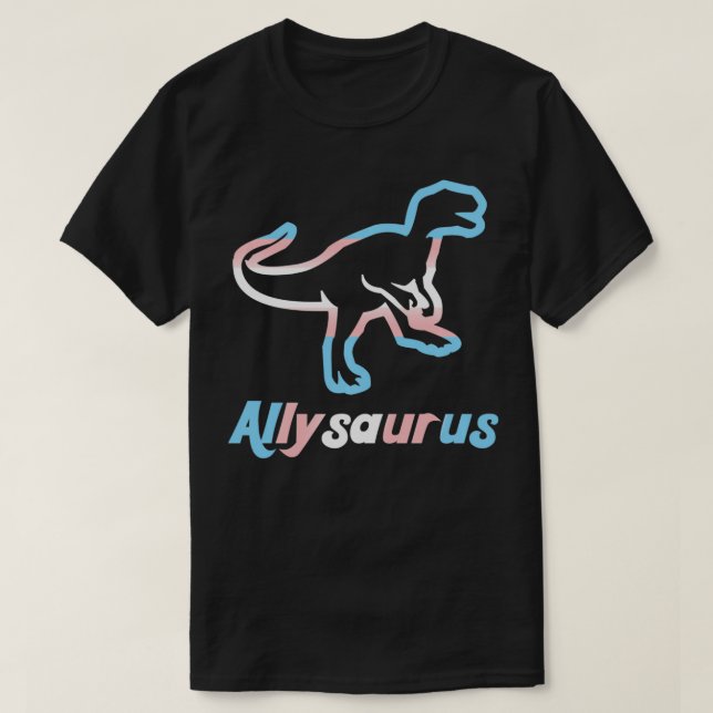 Trans Ally Allysaurus Gay Pride LGBTQ Trans Flag D T-Shirt (Design vorne)