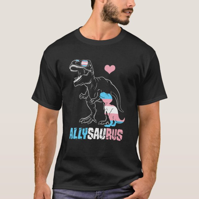 Trans Allysaurus Dinosaur Rex Saurus Transgender L T-Shirt (Vorderseite)