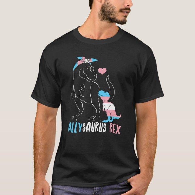 Trans Allysaurus Dinosaur Rex Saurus Transgender L T-Shirt (Vorderseite)