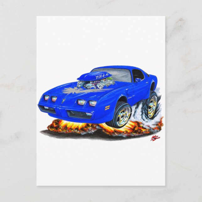 Trans Am Blue-Gray Car 1979-81 Postkarte (Vorderseite)