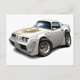 Trans am White Car 1979-81 Postkarte