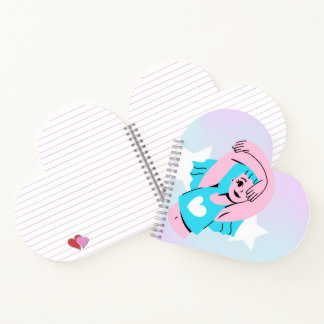 trans art design on heart shape notebook notizbuch