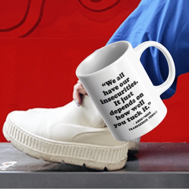 Trans Athletes Ban | Unsere InSecurities Coffee Ta Kaffeetasse (Note: This is not a picture of the actual product. This is a representation of the product.)