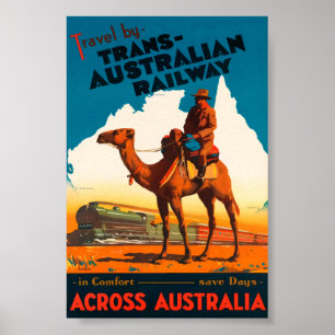Trans Australia Railways Vintage Poster