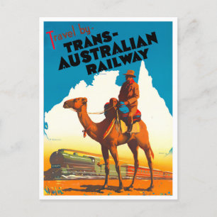 Trans Australian Railway Reisen im Vintage-Stil Postkarte
