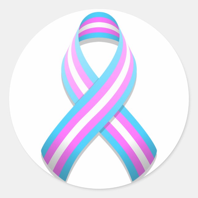 Trans Awareness Ribbon Round Sticker (Vorderseite)