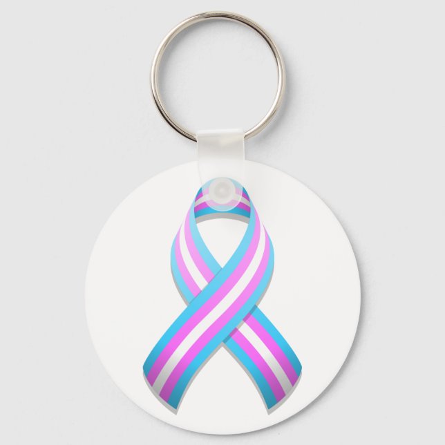 Trans Awareness Ribbon Schlüsselanhänger (Vorderseite)