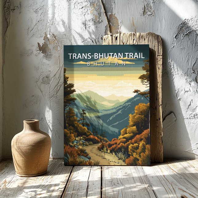 Trans Bhutan Trail Bhutan Destination Canvas Print Leinwanddruck (Trans Bhutan Trail Bhutan Destination Canvas Print by TinkPrints.)
