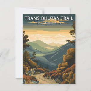 Trans-Bhutan Trail Bhutan Vintage Reise Postkarte
