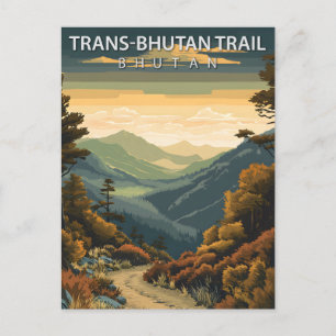 Trans-Bhutan Trail Bhutan Vintage Reise Postkarte