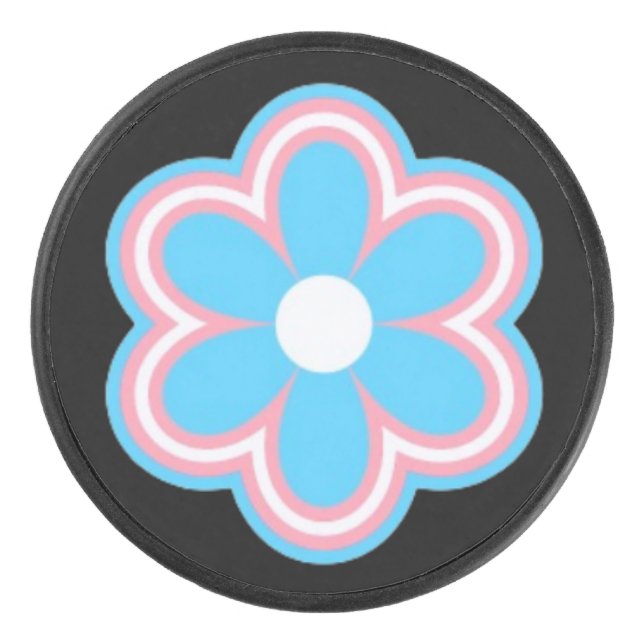 trans Blumen Hockey Puck (Vorderseite)
