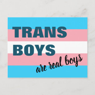Trans Boys sind echte Boys Transgender Flag Postkarte
