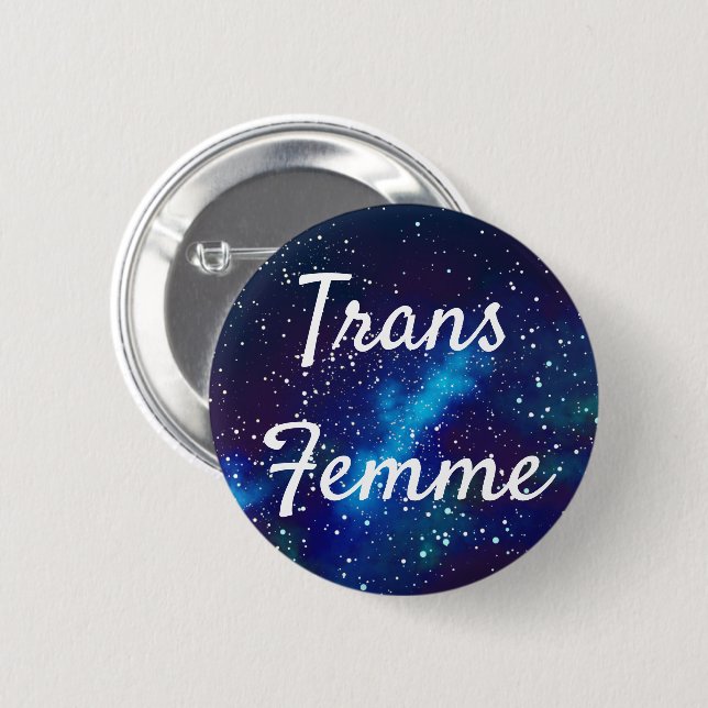 Trans Femme Customizable Galaxy Identity Button (Vorne & Hinten)