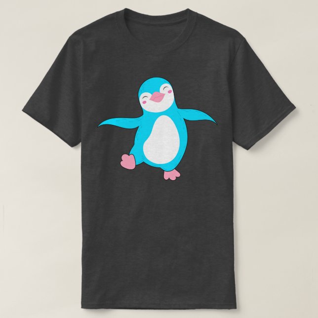 Trans Flag Farben Pinguin Pride Transgender I T-Shirt (Design vorne)