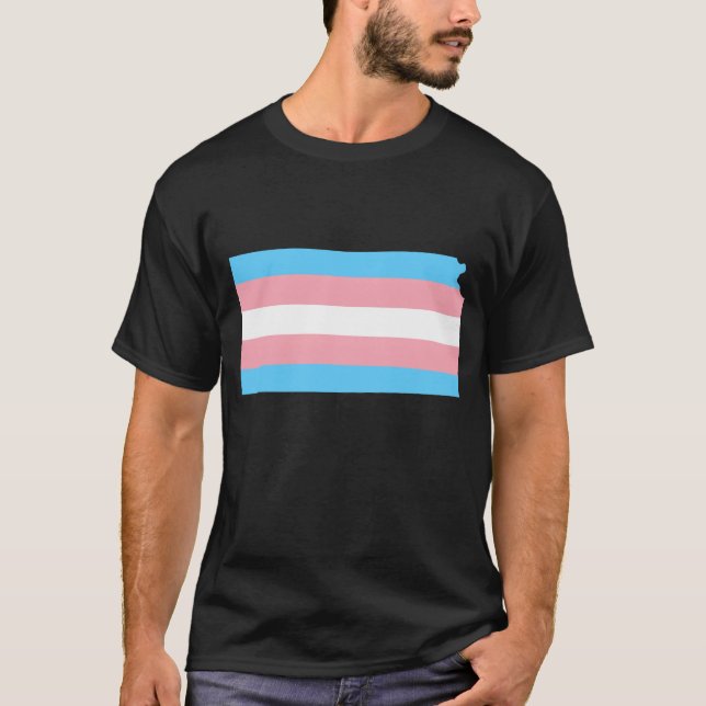 Trans Flag Kansas LGBT Pride Unterstützung retro T-Shirt (Vorderseite)